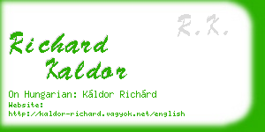 richard kaldor business card